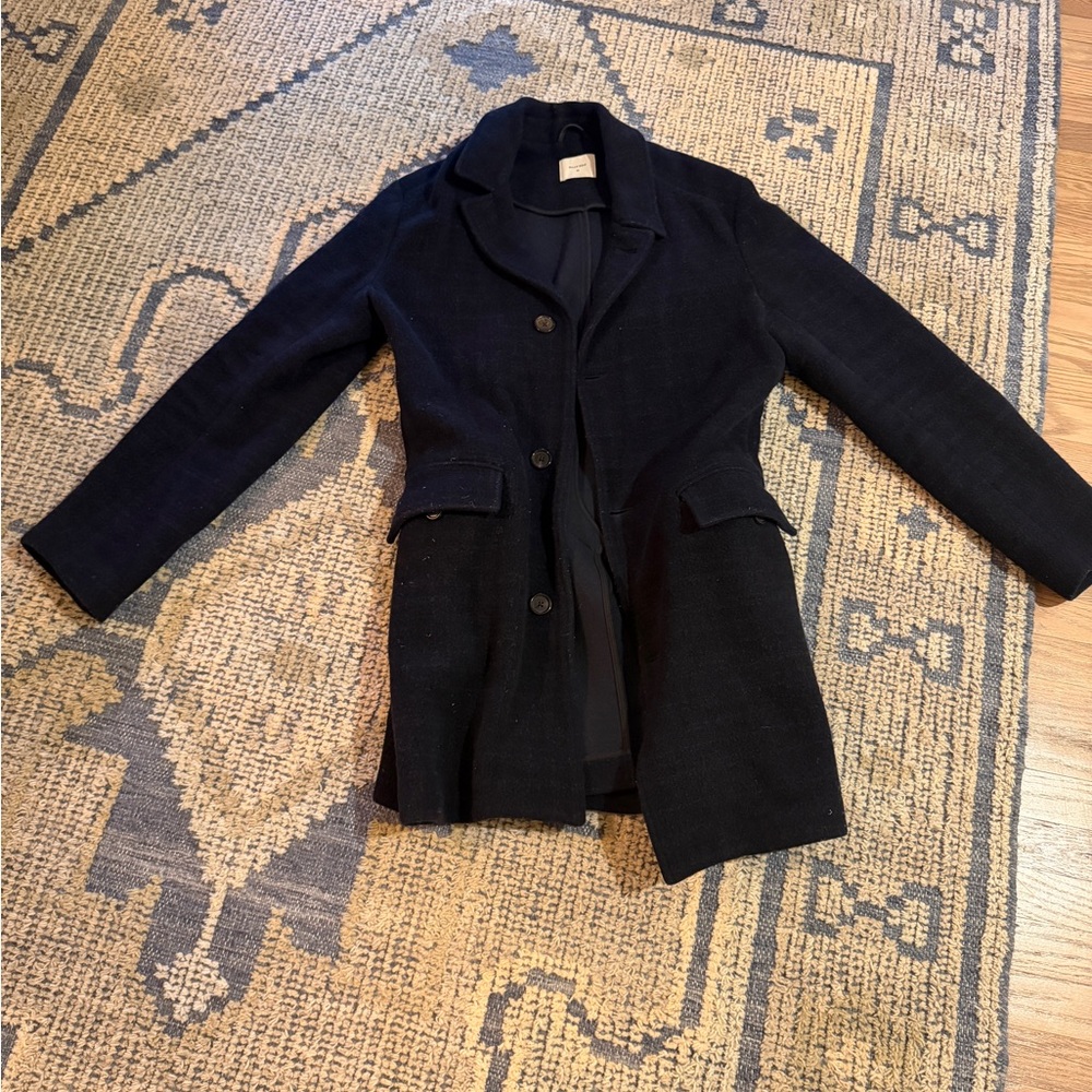 Billy Reid Navy Wool Overcoat